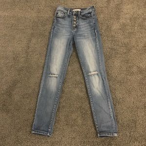 High waisted ripped skinny jeans